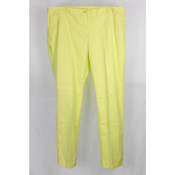 Talbots The Weekender Size 14 Pants Straight Leg Yellow-Lime - Picture 1 of 8